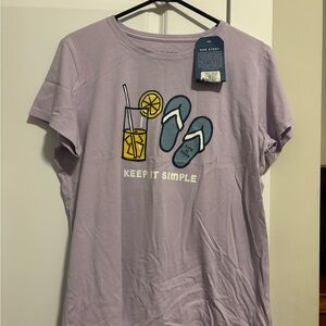Life Is Good Purple Short Sleeve Tee (Large, NWT)